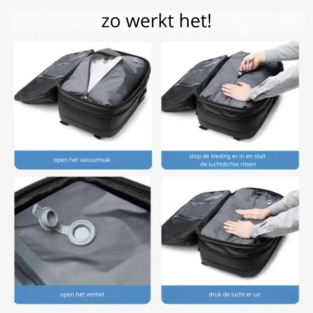 De vacuum backpack | dé oplossing voor korte trips.